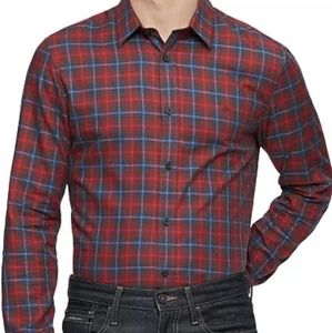⭐️⭐️CALVIN KLEIN Men's Large Slim-Fit Plaid Shirt